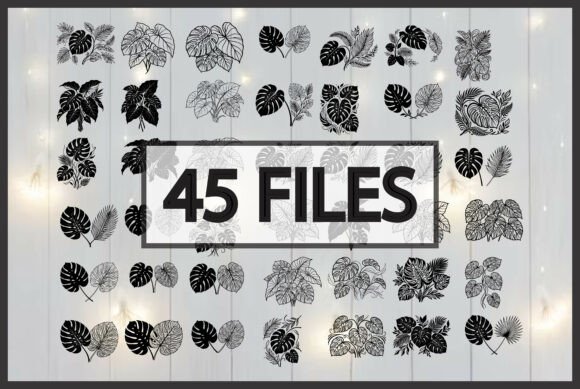 45 Tropical Plant Silhouette Designs: A Creative Resource for Designers and Crafters