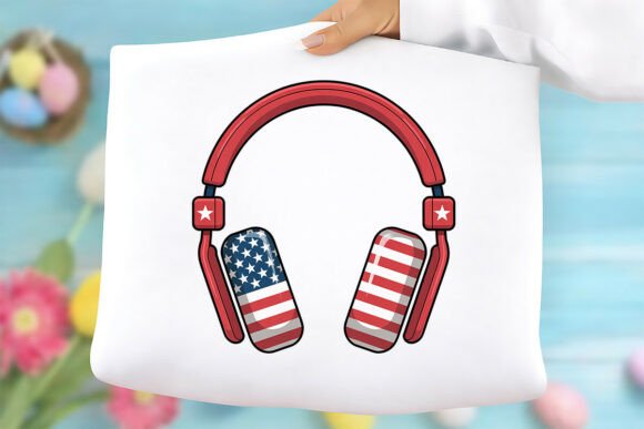 4th of July Headphones PNG – High-Resolution Digital Design for Creative Projects