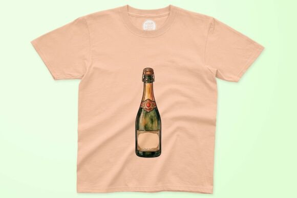 Champagne Bottle with Gold Foil