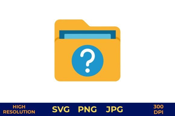 Folder Icon Showing Question Mark Symbol: A Versatile Design for Modern Use
