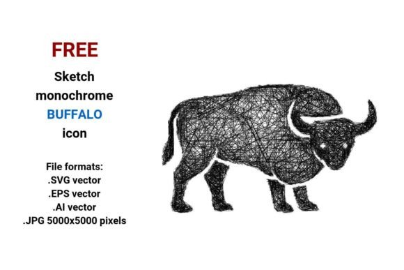 FREE Sketch Buffalo Icon: A Versatile Design Asset for Modern Creators
