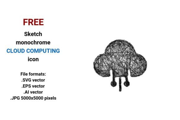 FREE Sketch Cloud Computing Icon: A Strategic Tool for Modern Design and Communication