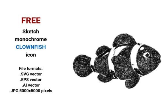 FREE Sketch Clownfish Icon: Simple, Scalable & Ready for Real Projects