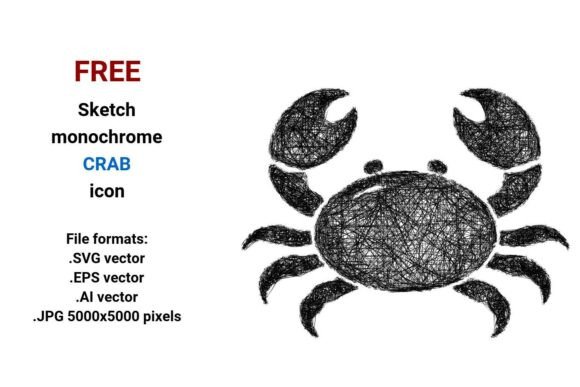 FREE Sketch Crab Icon: A Versatile Design Asset for Modern Creators