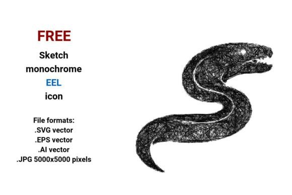 FREE Sketch Eel Icon: A Modern Design Asset for Creatives and Businesses