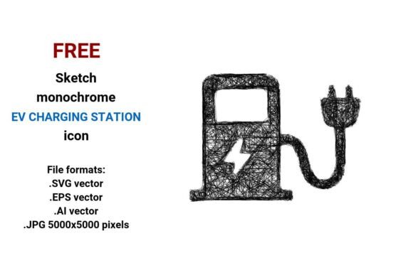 FREE Sketch EV Charging Station Icon: A Strategic Tool for Modern Design and Communication