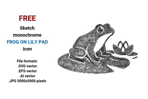 FREE Sketch Frog on Lily Pad Icon: A Versatile Vector Resource for Designers and Creators