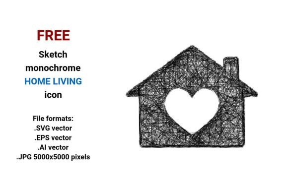 FREE Sketch Home Living Icon: A Versatile Design for Modern Use