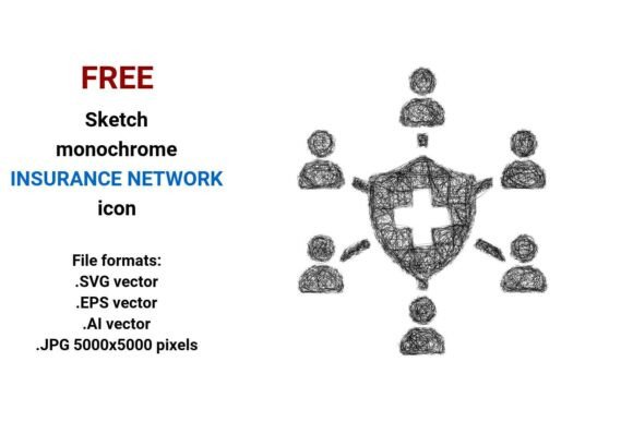 FREE Sketch Insurance Network Icon