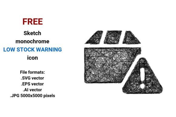 FREE Sketch Low Stock Warning Icon: A Versatile Tool for Modern Ecommerce and Inventory Management
