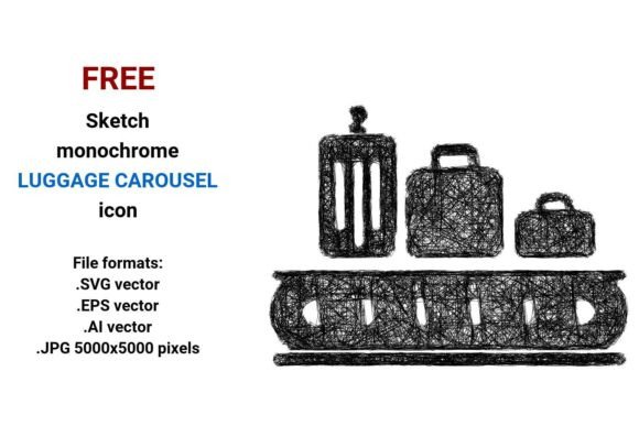 FREE Sketch Luggage Carousel Icon: A Practical, Scalable Asset for Real-World Design Needs
