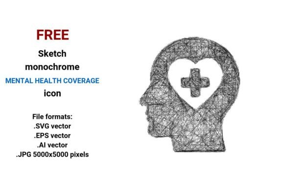 Free Sketch Mental Health Coverage Icon