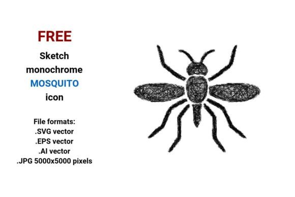 FREE Sketch Mosquito Icon: A Versatile Resource for Designers and Creators
