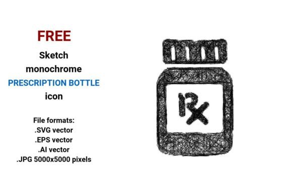 FREE Sketch Prescription Bottle Icon: A Versatile Design Resource for Digital Projects