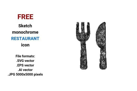 FREE Sketch Restaurant Icon: A Versatile Design Asset for Modern Projects