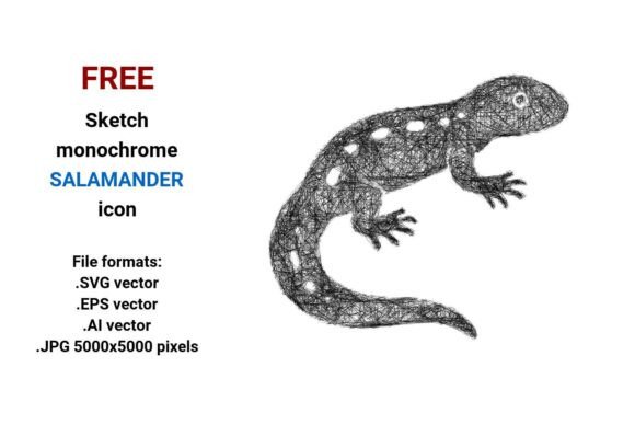 FREE Sketch Salamander Icon: A Versatile Design Element for Creativity and Branding
