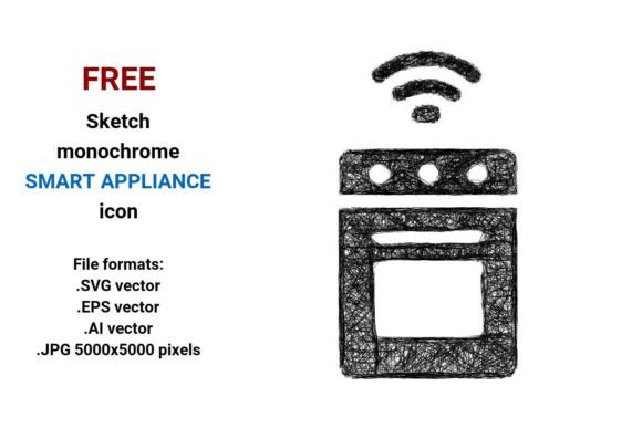 FREE Sketch Smart Appliance Icon: Minimal, Scalable & Ready for Real-World Use