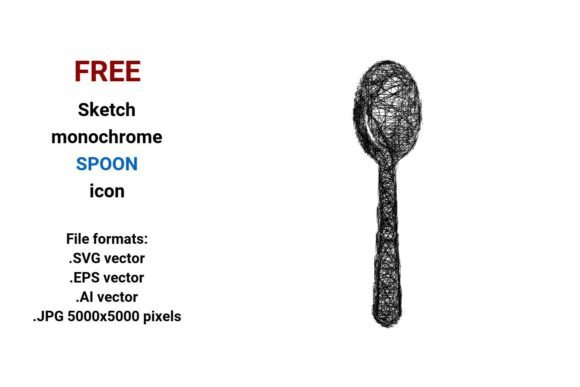 FREE Sketch Spoon Icon: Clean, Scalable & Ready to Use