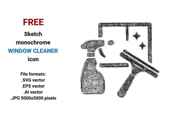 Free Sketch-Style Window Cleaner Icon