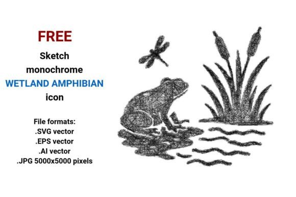 Free Sketch Wetland Amphibian Icon