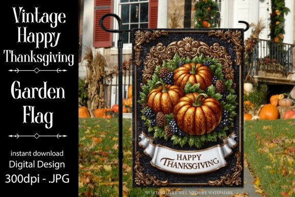 Happy Thanksgiving Garden Flag F31
