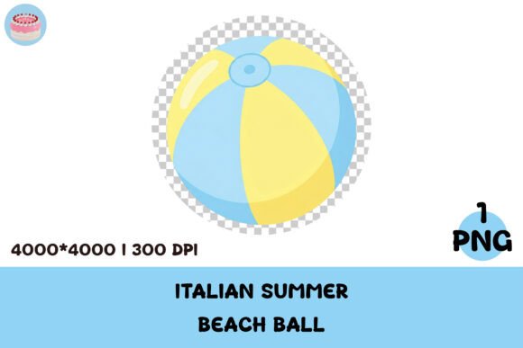 Italian Summer Beach Ball PNG Clipart: High-Resolution, Transparent, Ready for Real Creative Work