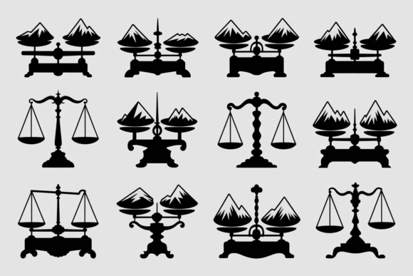 Mountain Scales Clipart Set: A Versatile Tool for Creative Projects