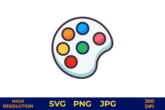 Paint Palette with Circular Blobs