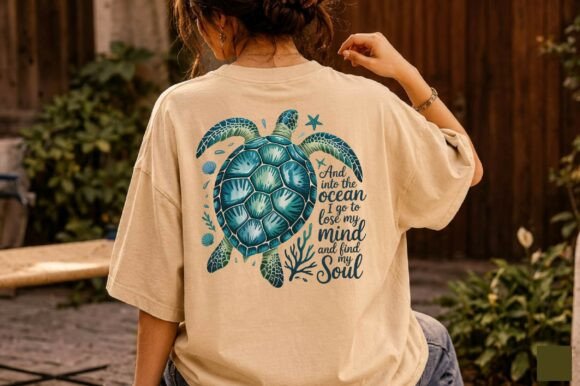 Sea Turtle Ocean Soul SVG - Beach Vibes