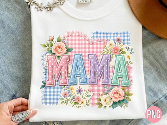 Shabby Chic Mama Patchwork Floral PNG: A Versatile Design for Creative Projects