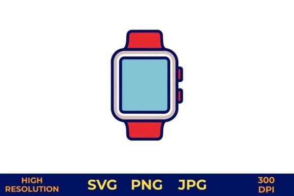 Smartwatch Icon in Vibrant Colors Vector: A Versatile Design for Modern Creativity