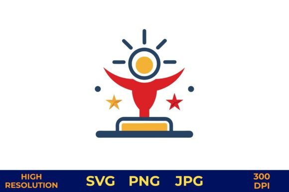 Trophy with Stars and Light Rays Vector: A Versatile Design Asset for Modern Creativity